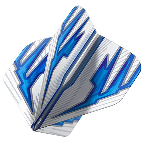 RED DRAGON Hardcore Radical Weiß und Blau Extra Dicke Standard Dart Flights - 4 Sätze pro Packung (12 Flights insgesamt) von RED DRAGON