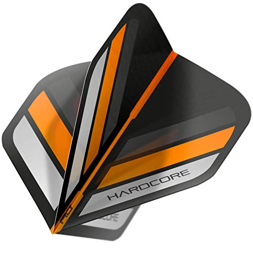 RED DRAGON Hardcore XT Schwarz and Orange Stripe Extra Dicke Standard Dart Flights - 5 Sätze pro Packung (15 Dart Flights insgesamt) von RED DRAGON