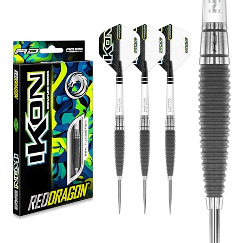 RED DRAGON Ikon 1.1 23 Gramm Professionelles Wolfram Steeltip Dart Set mit Flights und Schäften RED DRAGON Ikon 1.1 23 Gramm Professionelles Wolfram Steeltip Dart Set mit Flights und Schäften von RED DRAGON