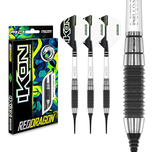 RED DRAGON Ikon 1.2 20 Gramm Professionelles Wolfram Softip Dart Set mit Flights und Schäften von RED DRAGON