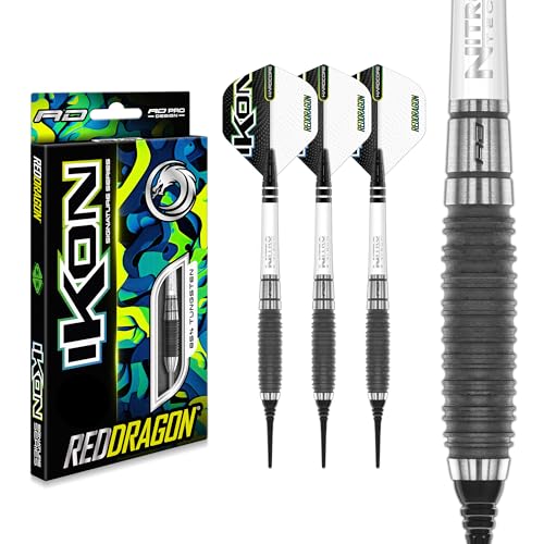 RED DRAGON Ikon 1.3 20 Gramm Professionelles Wolfram Softip Dart Set mit Flights und Schäften von RED DRAGON