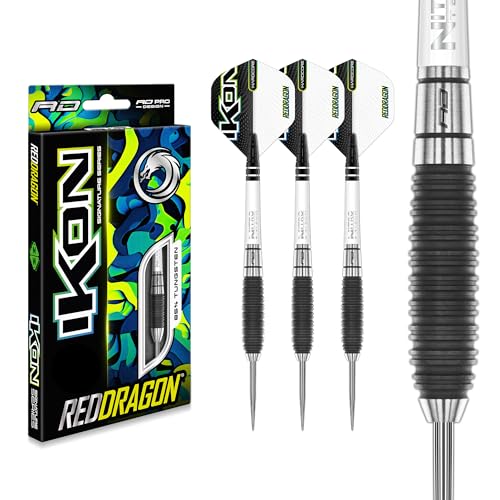 RED DRAGON Ikon 1.4 24 Gramm Professionelles Wolfram Steeltip Dart Set mit Flights und Schäften von RED DRAGON