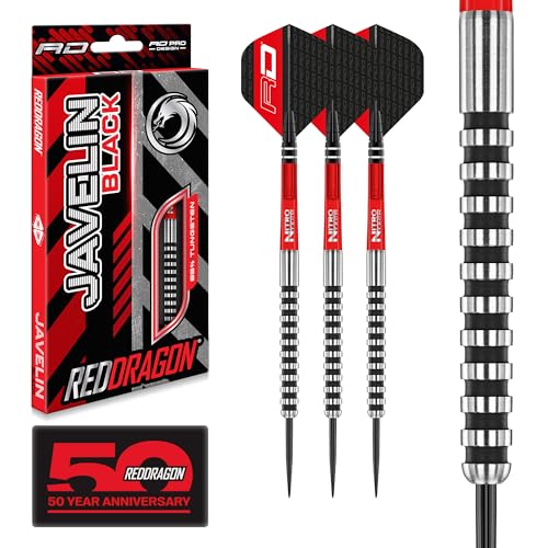 RED DRAGON Javelin Black Series Profi Dartpfeile Steeldarts Setmit Flights und Schäfte (20.00, Gramm) von RED DRAGON