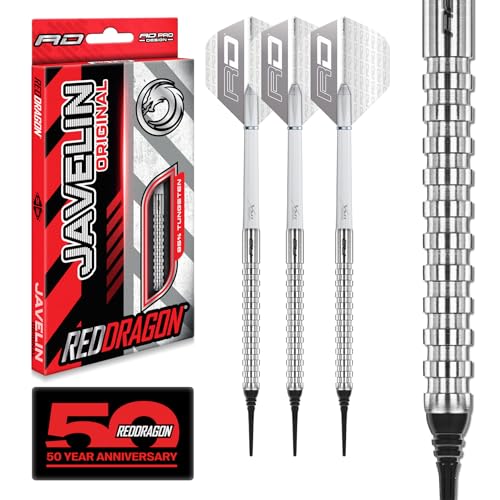 RED DRAGON Javelin Original 18g Softip Tungsten Darts Set with Flights and Stems RED DRAGON Javelin Original 18g Softip Tungsten Darts Set with Flights and Stems von RED DRAGON