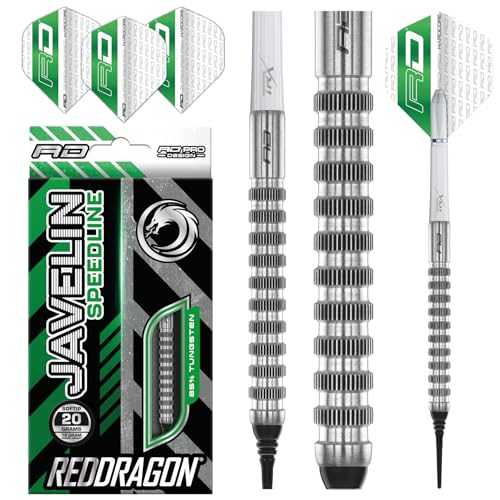 RED DRAGON Darts – Javelin Speedline Series 18g Fass/20g Volles Gewicht - 85% Wolfram - Profi Dartpfeile Weiche Spitze Satz mit Flüge & Schäften RED DRAGON Darts – Javelin Speedline Series 18g Fass/20g Volles Gewicht - 85% Wolfram - Profi Dartpfeile Weiche Spitze Satz mit Flüge & Schäften von RED DRAGON