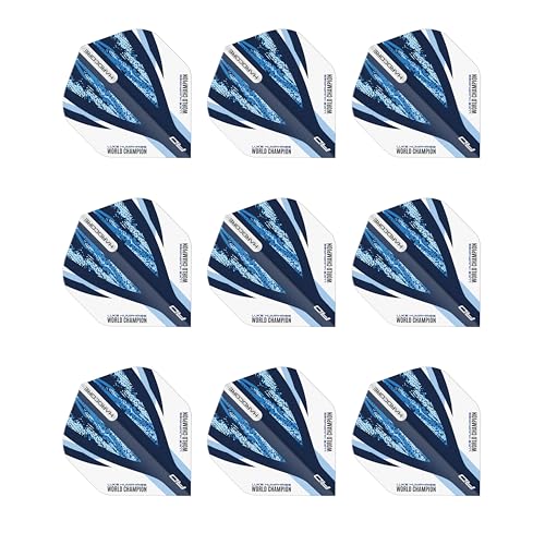 RED DRAGON Luke Humphries Hardcore Standard Dart-Flights, Weiß und Blau, 3 Sets pro Packung (insgesamt 9 Dart-Flights, F6985 von RED DRAGON