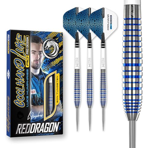 RED DRAGON Luke Humphries TX3 Cool Blau SE 22 Gramm Premium Wolfram Steeltip Dart Set mit Flüge und Schäften RED DRAGON Luke Humphries TX3 Cool Blau SE 22 Gramm Premium Wolfram Steeltip Dart Set mit Flüge und Schäften von RED DRAGON