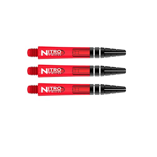 RED DRAGON Nitrotech Intermediate Dart-Stiele Rot - 3 Sets pro Packung (insgesamt 9 Stiele) von RED DRAGON