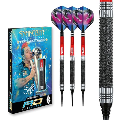 RED DRAGON Peter Wright Snakebite Melbourne Masters 18g Fassgewicht, 20g Gesamtgewicht Softip Tungsten Darts mit Flights und Schäfte RED DRAGON Peter Wright Snakebite Melbourne Masters 18g Fassgewicht, 20g Gesamtgewicht Softip Tungsten Darts mit Flights und Schäfte von RED DRAGON