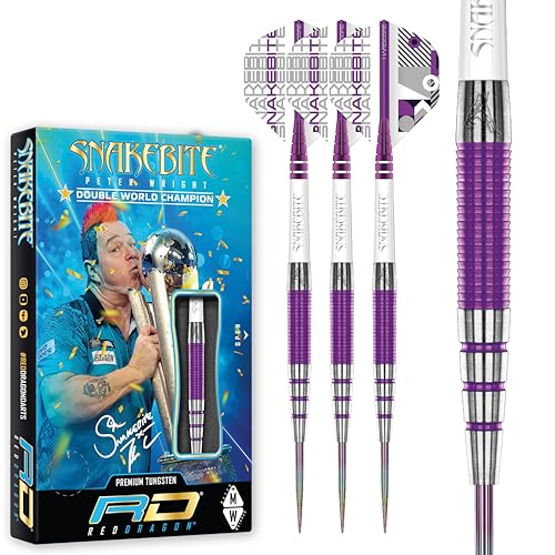 RED DRAGON Peter Wright Snakebite PL15 Medusa 22 Gram Professional Tungsten Darts Set with Flights and Stems von RED DRAGON