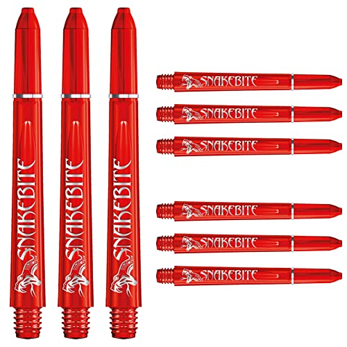 RED DRAGON Peter Wright Snakebite Signature Series Dart-Schäfte, Medium, Rot, 3 Sets pro Packung (9 Schäfte insgesamt) von RED DRAGON