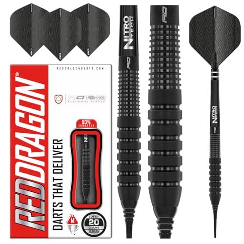 RED DRAGON Phantom - 20 Gram Tungsten Softip Professional Darts Set with Flights and Nitrotech Shafts (Stems) von RED DRAGON