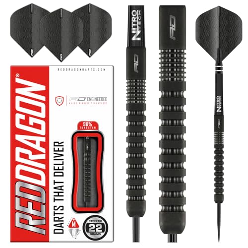 RED DRAGON Phantom - 22 Gram Tungsten Professional Darts Set with Flights and Nitrotech Shafts (Stems) von RED DRAGON