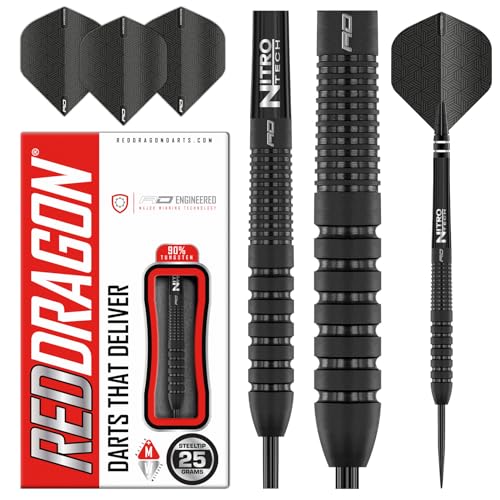 RED DRAGON Phantom - 25 Gram Tungsten Professional Darts Set with Flights and Nitrotech Shafts (Stems) von RED DRAGON