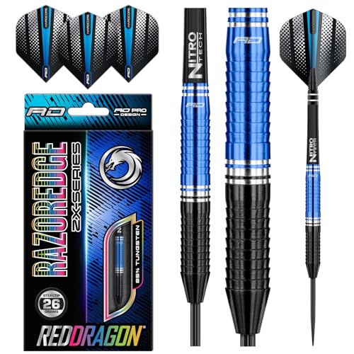 RED DRAGON Razor Edge ZX3-26g Tungsten Darts Set mit Flights und Schäfte von RED DRAGON