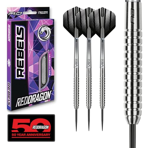 RED DRAGON Rebel 25 Gram Tungsten Darts Set mit Flights und Schäfte von RED DRAGON