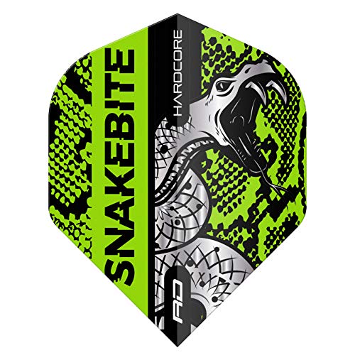 RED DRAGON Snakebite Hardcore Coiled Snakeskin Green Dart Flights - 3 Sets Per Pack (9 Dart Flights in total) von RED DRAGON