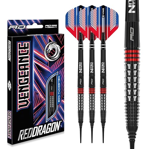 RED DRAGON Vengeance Red 20 Gramm Premium Wolfram Softip Dart Set mit Flights und Schäften RED DRAGON Vengeance Red 20 Gramm Premium Wolfram Softip Dart Set mit Flights und Schäften von RED DRAGON