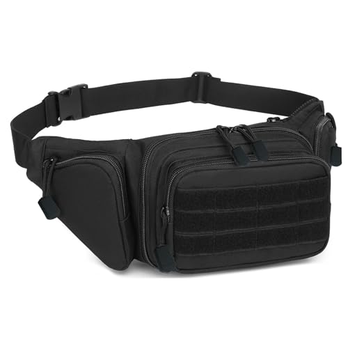 Tactical Fanny Pack, Military Fanny Bag Hip Belt Pack, Concealed Pistol Waist Pack Crossbody Bag für Männer Frauen, geeignet für Outdoor-Fischen Radfahren Camping Wandern Wandern Hund Jagd Schwarz von REDAPRIC