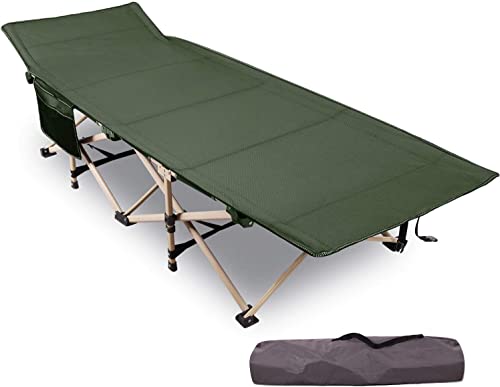 REDCAMP XXL Feldbett für Erwachsene 226kg, 71cm Extra breite Campingbett klappbar, Stabile Faltbar Betten für Outdoor Camping Reisen Büro Indoor, grün von REDCAMP