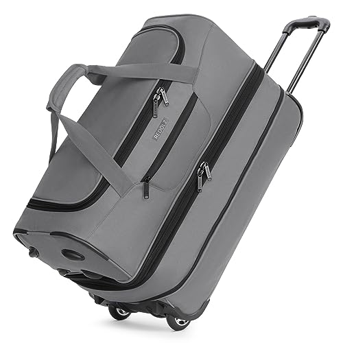 REDOLZ 2-Rollen MEDIUM Trolley-Reisetasche | Volumen mit Dehnfalte erweiterbar von 51 auf 64 Liter | für Männer & Frauen (55 cm, extra Bodenfach) von REDOLZ