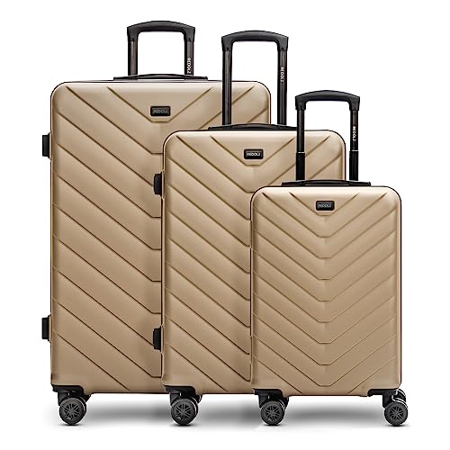 REDOLZ Hartschalen 3er Koffer-Set | Leichte Reise-Trolleys - hochwertiges ABS Material | Damen/Herren 4 Doppelrollen & TSA-Schloss (Essentials 07) von REDOLZ