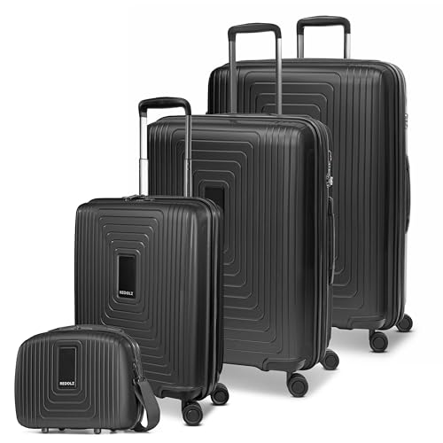 REDOLZ Hartschalen Koffer-Set-4-teilig | S 55 cm (ohne Laptopfach) + M 66 cm + L 77 cm + Beauty-Case | alle Koffer 5 cm Dehnfalte | leichte 2,9 kg / 3,7 kg / 4,4 kg / 1,1 kg (Essentials 14) von REDOLZ