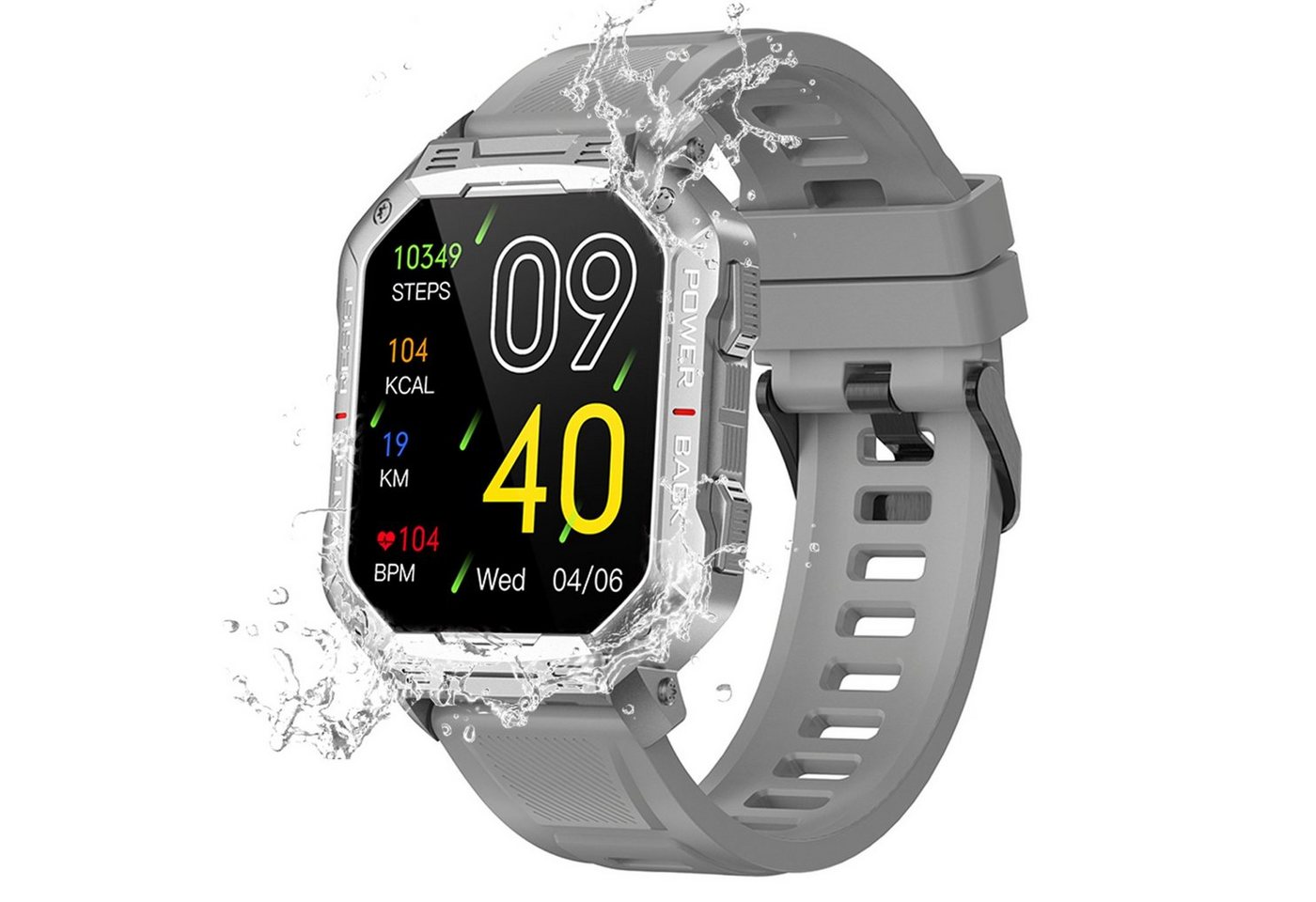 REDOM Damen Herren Smart Watch Sportuhr Armbanduhr Fitness Uhr Uhren Tracker Smartwatch (1.83 Zoll) Sportuhr mit 100+ Sportmodi, Touchscreen, für iOS/Android, IP68 Wasserdicht, mit Pulsmesser Schrittzähler Schlafmonitor Aktivitätstracker von REDOM