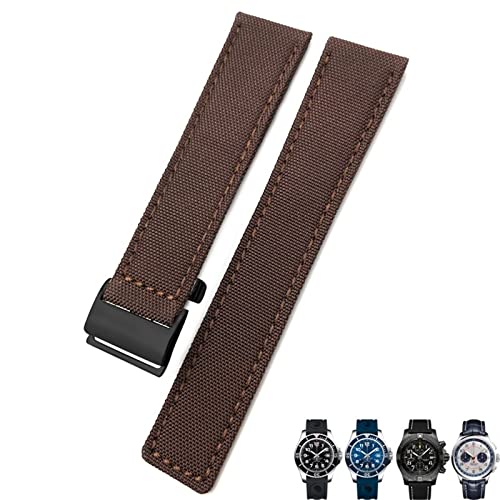 REDSNHH 22mm Canvas Nylon Uhrenarmband Blau Grün Uhrenarmband Für Breitling CHRONOMAT NAVITIMER SUPEROCEAN Für Männer Armband von REDSNHH