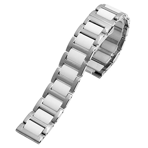 REDSNHH Für Frauen und Männer Keramikarmband Edelstahl-Kombinationsarmband 12 14 15 16 18 20 22 mm Armband Modeuhr Armbanduhrenarmband von REDSNHH