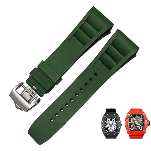 REDSNHH Gummi-Silikon-Uhrenarmband für Richard Mille RM011-Serie Silikonband-Zubehör Herren-Uhrenarmband 25–20 mm von REDSNHH