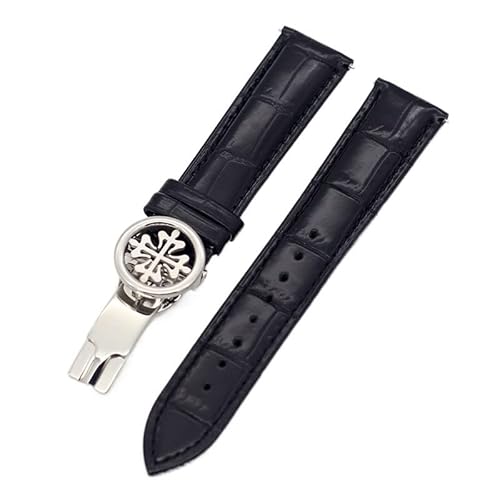 REDSNHH Uhrenarmband aus echtem Leder 19 MM 20 MM 22 MM für Patek Philippe Uhrenarmbänder mit Edelstahl-Faltschließe Herren Damen von REDSNHH