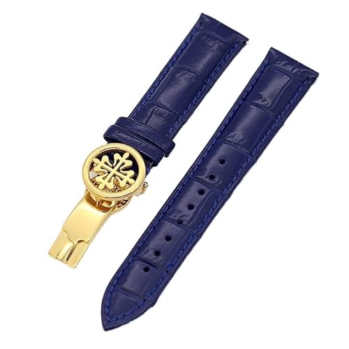 REDSNHH Uhrenarmband aus echtem Leder 19 MM 20 MM 22 MM für Patek Philippe Uhrenarmbänder mit Edelstahl-Faltschließe Herren Damen von REDSNHH