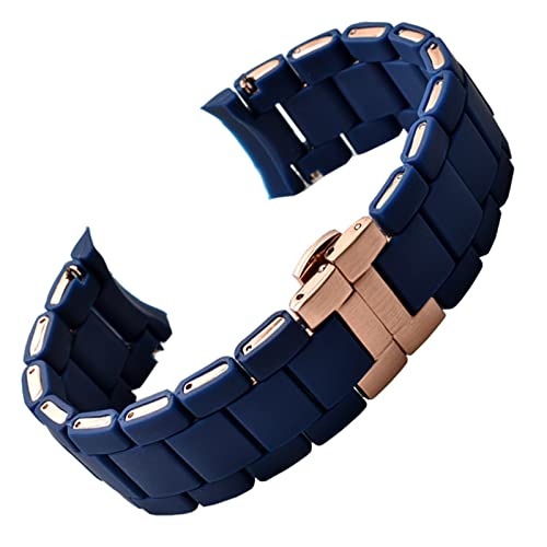 REDSNHH Weiß-schwarzes Silikon-Gummi-beschichtetes Stahlarmband für Armani AR5905|5906|5920|5919|5859 Damenarmband,20 mm Herrenarmband,23 mm von REDSNHH