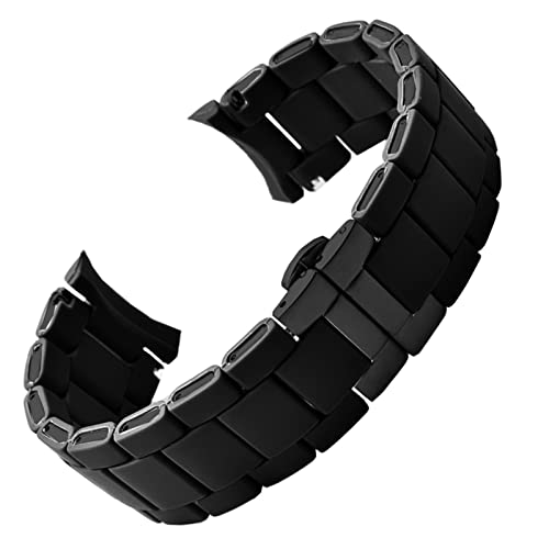 REDSNHH Weiß-schwarzes Silikon-Gummi-beschichtetes Stahlarmband für Armani AR5905|5906|5920|5919|5859 Damenarmband,20 mm Herrenarmband,23 mm von REDSNHH