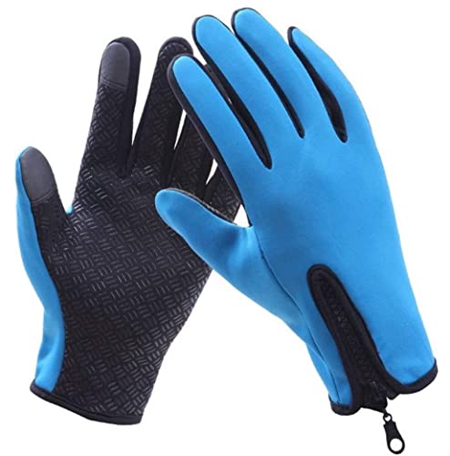 REEKOS Radsporthandschuhe Fahrradhandschuhe Winddichte Winter Warme Handschuhe Herren Skihandschuhe Motorradfahren Touchscreen Radhandschuhe Sporthandschuhe (Color : Blue, Size : XL) von REEKOS