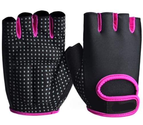 Radsporthandschuhe Fahrradhandschuhe Halbfinger-Handschuhe, Gewichtheberhandschuhe, Fitnessstudio, Workout-Unterstützung Für Powerlifting Radhandschuhe Sporthandschuhe (Color : Rosa, Size : XL) von REEKOS