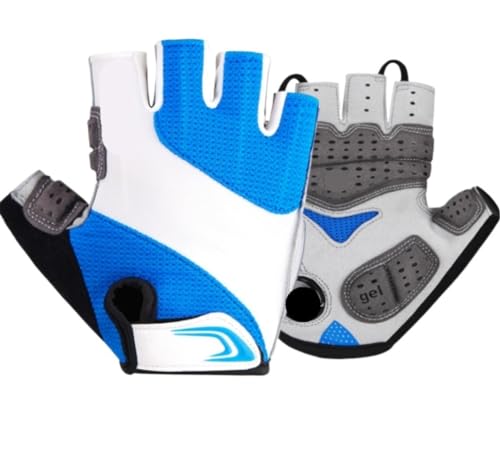 Radsporthandschuhe Fahrradhandschuhe Handschuhe Für Männer, Fahrradhandschuhe, Fahrradhandschuhe, Fahrradhandschuhe Für Männer Und Frauen Mit Stoßdämpfung Radhandschuhe Sporthandschuhe ( Color : Blue von REEKOS