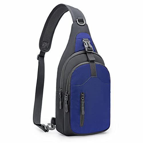 REETEE Leichte Brusttasche Sling Schulter Rucksäcke, Brusttasche Herren mit Verstellbarem Schultergurt, Umhängetasche Crossbody Bag Backpack für Outdoorsport, Radfahren, Hundewandern (blau) … von REETEE