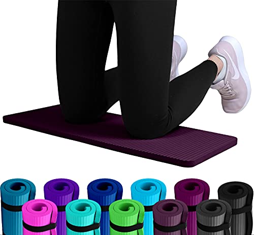 Set 2 x REFIT FITNESS NBR Fitness Yoga Pads 25 x 61 x 1,5 cm Aubergine + Bänder Sport Kniekissen Fitnessmatte klein Kniepad Bodenkissen rutschfest Yoga Kniematte Sportmatte Knie Matte Kissen Yogamatte von REFIT FITNESS