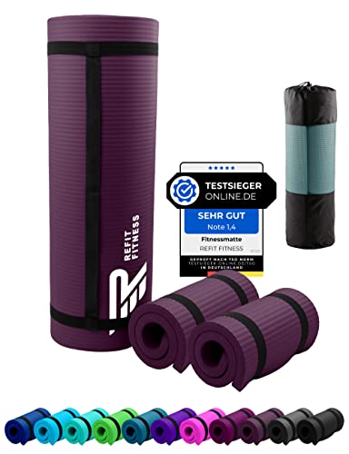 Fitnessmatte Sportmatte 190 x 60 x 1,5 cm Aubergine Bordeaux Dunkel Lila Violett Pflaume extra dick rutschfest Tragegurt Matte Fitness Gymnastik Sport Pilates Yoga Yogamatte Gymnastikmatte Turnmatte Fitnessmatte Sportmatte 190 x 60 x 1,5 cm Aubergine Bordeaux Dunkel Lila Violett Pflaume extra dick rutschfest Tragegurt Matte Fitness Gymnastik Sport Pilates Yoga Yogamatte Gymnastikmatte Turnmatte von REFIT FITNESS