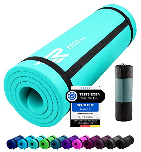 REFIT FITNESS Gymnastikmatte Profi 190 x 60 x 1.0 cm Türkis PainProtect SmartCell NBR rutschfeste Yoga Matte Pilates Sport Gymnastik Yogamatte 10 MM Sportmatte Tragegurt Tasche REFIT FITNESS Gymnastikmatte Profi 190 x 60 x 1.0 cm Türkis PainProtect SmartCell NBR rutschfeste Yoga Matte Pilates Sport Gymnastik Yogamatte 10 MM Sportmatte Tragegurt Tasche von REFIT FITNESS