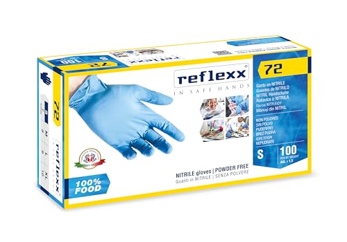 Reflexx R72, puderfreie Nitrilhandschuhe, S, hellblau, 100 Reflexx R72, puderfreie Nitrilhandschuhe, S, hellblau, 100 von REFLEXX