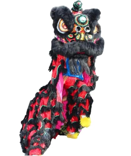 REIFOR Drachentanz Löwentanz Im Chinesischen Stil, Traditionelles Maskottchen, Löwentanzkopf, Löwentanzkostüm, Chinesische Outdoor-Sportparty Löwentanz(Black) von REIFOR