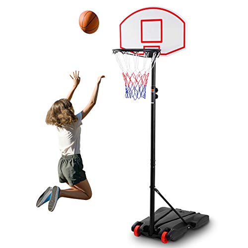 RELAX4LIFE Basketballständer höhenverstellbar 1,8–2 m, transportable Korbanlage mit Rädern, Basketballkorb mit Ständer, Basketballanlage PE-Rückwandhochfest, für Kinder und Erwachsene RELAX4LIFE Basketballständer höhenverstellbar 1,8–2 m, transportable Korbanlage mit Rädern, Basketballkorb mit Ständer, Basketballanlage PE-Rückwandhochfest, für Kinder und Erwachsene von RELAX4LIFE