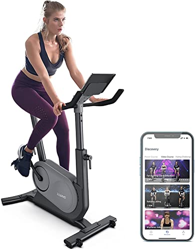 RENPHO KI Smart Heimtrainer Ergometer Indoor-Fahrrad mit Automatischem Widerstand, Stationäres Fahrrad mit FTP Power Training, Szenisches Fahren Heimtraining, Bluetooth Kompatibel mit Zwift Peloton von RENPHO