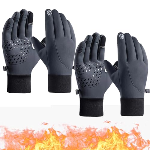 RENQIDD Dodorado-Handschuhe, Thermohandschuhe für Männer bei extremer Kälte, Premium-Thermohandschuhe, Premium-Handschuhe, warme Touchscreen-Handschuhe (Gray 2 Pair,L) von RENQIDD