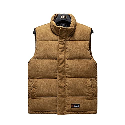 RFEGEF Herren Weste,Herren Westen Braun Cord Stehkragen Body Warmers Weste Leichte Steppweste Lässige Ärmellose Jacke Mantel Outdoor Weste Winddichte Pufferweste Taschen,L RFEGEF Herren Weste,Herren Westen Braun Cord Stehkragen Body Warmers Weste Leichte Steppweste Lässige Ärmellose Jacke Mantel Outdoor Weste Winddichte Pufferweste Taschen,L von RFEGEF