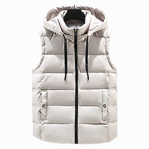 RFEGEF Herren Weste,Herren Westen Fashion Beige Demontieren Kordelzug Kapuze Schlanke Leibwärmer Weste Leichte Steppweste Lässige Ärmellose Jacke Mantel Outdoor Weste Winddichte Daunenweste Taschen,M RFEGEF Herren Weste,Herren Westen Fashion Beige Demontieren Kordelzug Kapuze Schlanke Leibwärmer Weste Leichte Steppweste Lässige Ärmellose Jacke Mantel Outdoor Weste Winddichte Daunenweste Taschen,M von RFEGEF