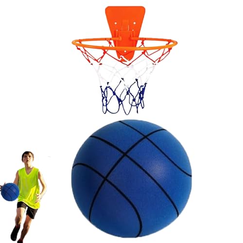 Leiser Basketball, leises Basketball-Dribbling im Innenbereich, neuester Schaumstoff-Basketball-Trainingsball for den Innenbereich 2025, leiser springender Basketball, leiser Basketball.(Blue,L(9.5in) von RFSHAOP